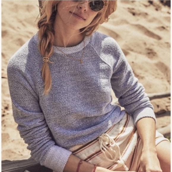 Women's Faherty Whitewater Crewneck Size XS  Blue - Picture 10 of 10